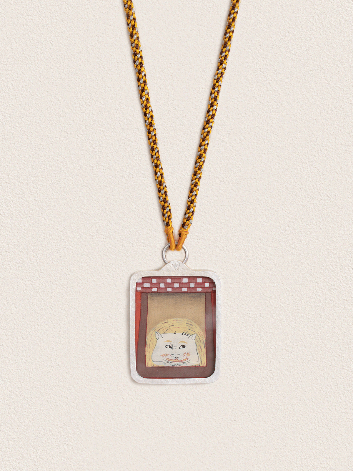 Hand-Painted Ancient Mural Thangka Necklace
