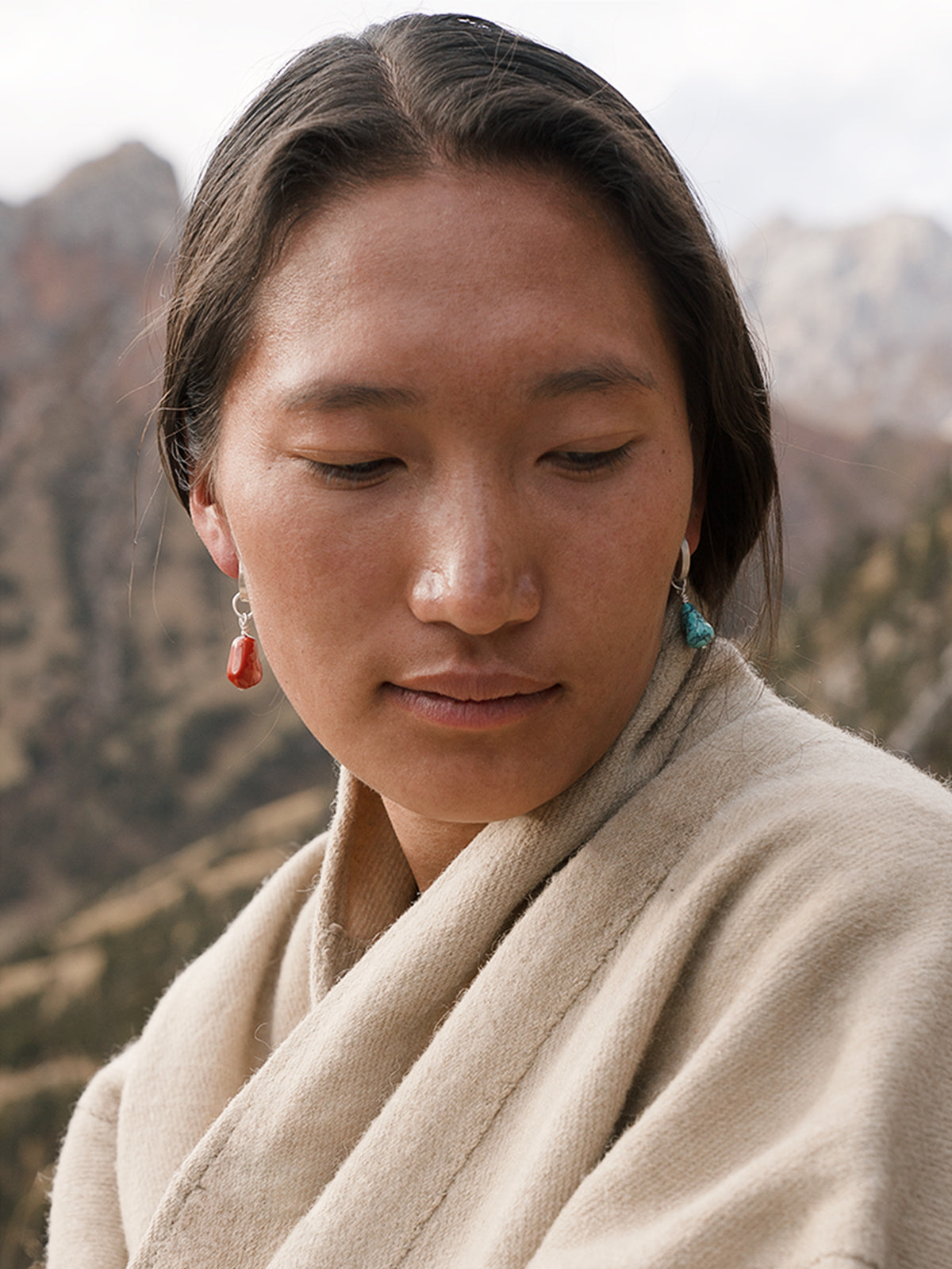 Turquoise Meets Southern Red Agate | Freeform Drop Earrings