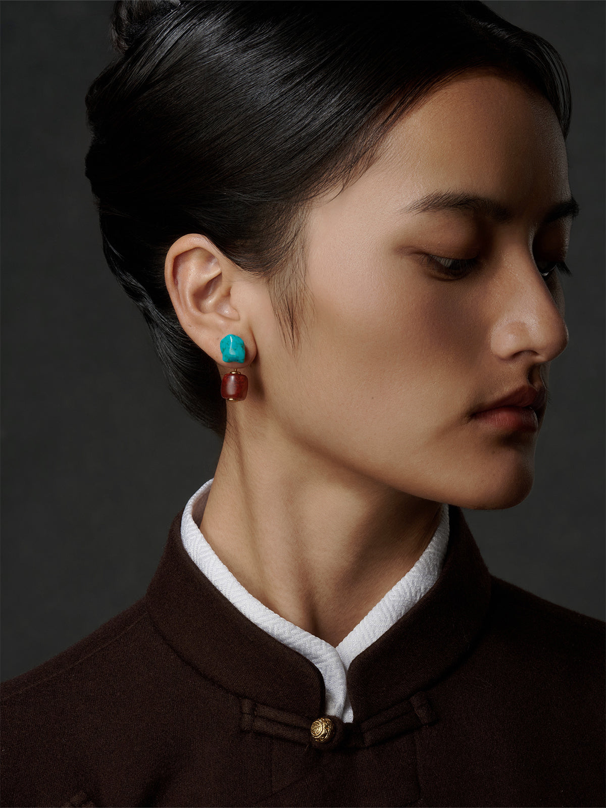 Turquoise & Southern Red Agate Earrings