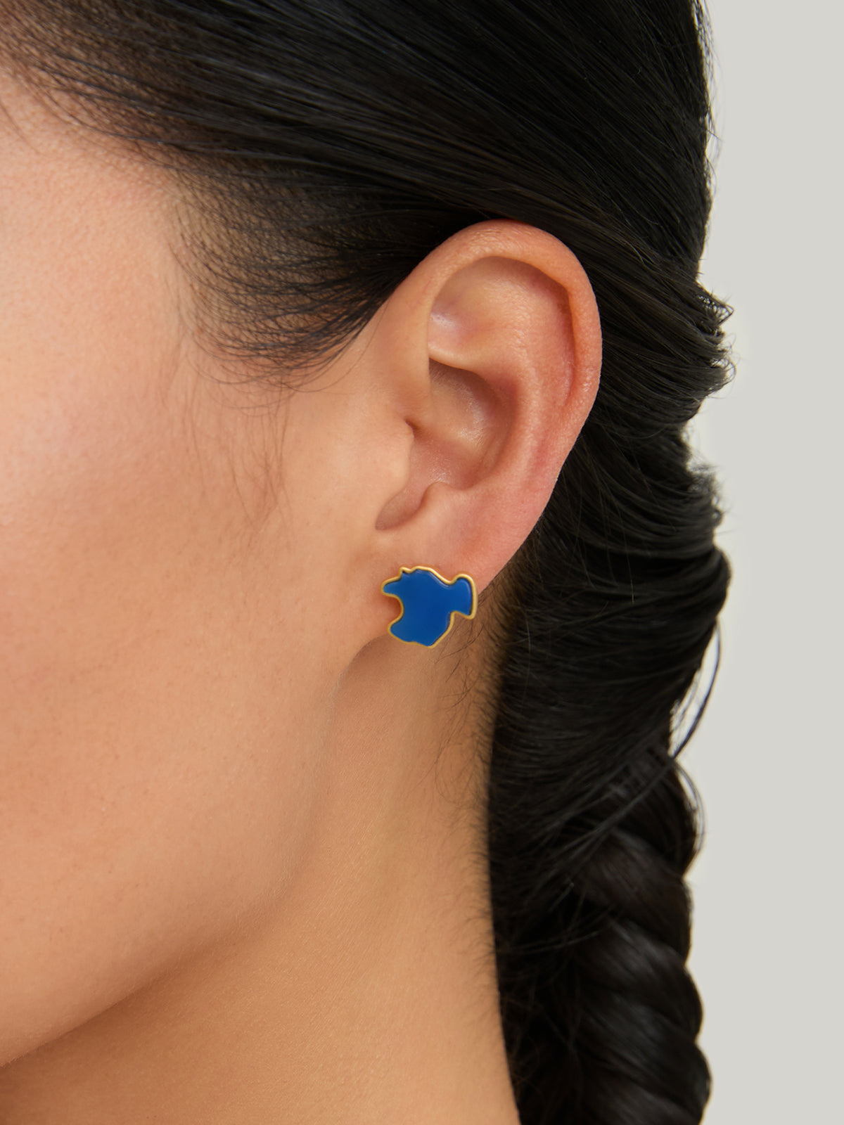 Kokonor Lake Blue Agate Stud Earrings