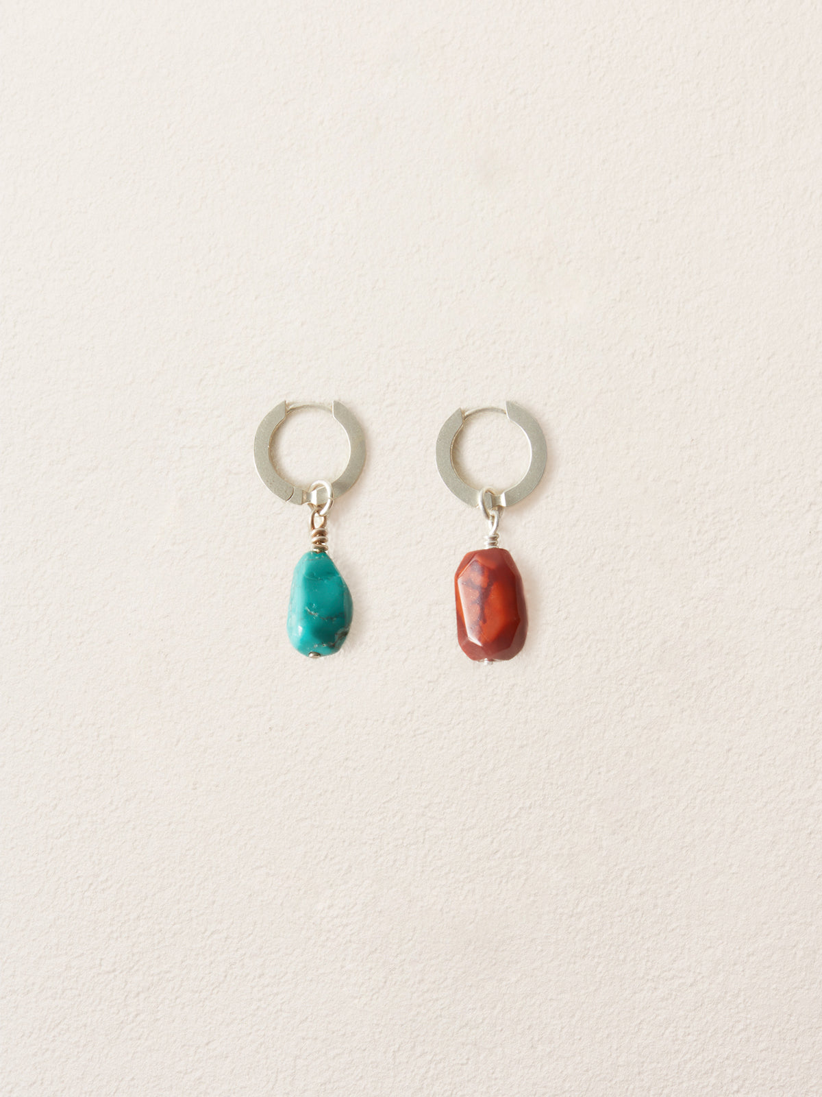 Turquoise Meets Southern Red Agate | Freeform Drop Earrings