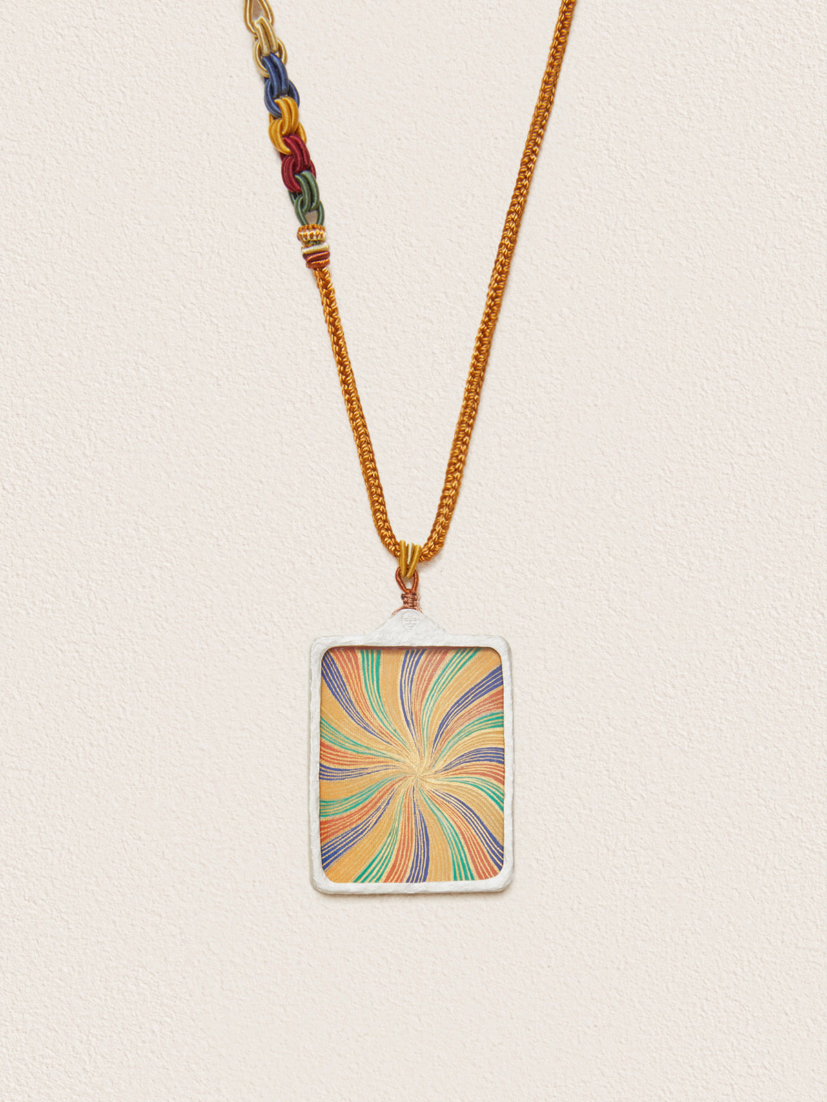 Rainbow Hand-Painted Thangka Necklace