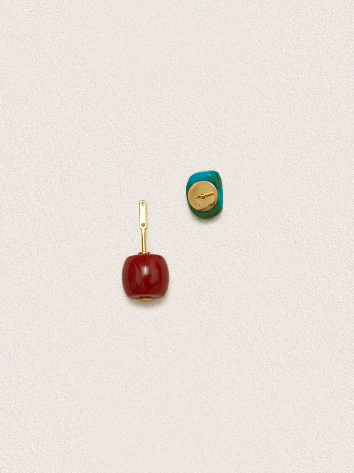 Turquoise & Nanhong Red Agate Earrings