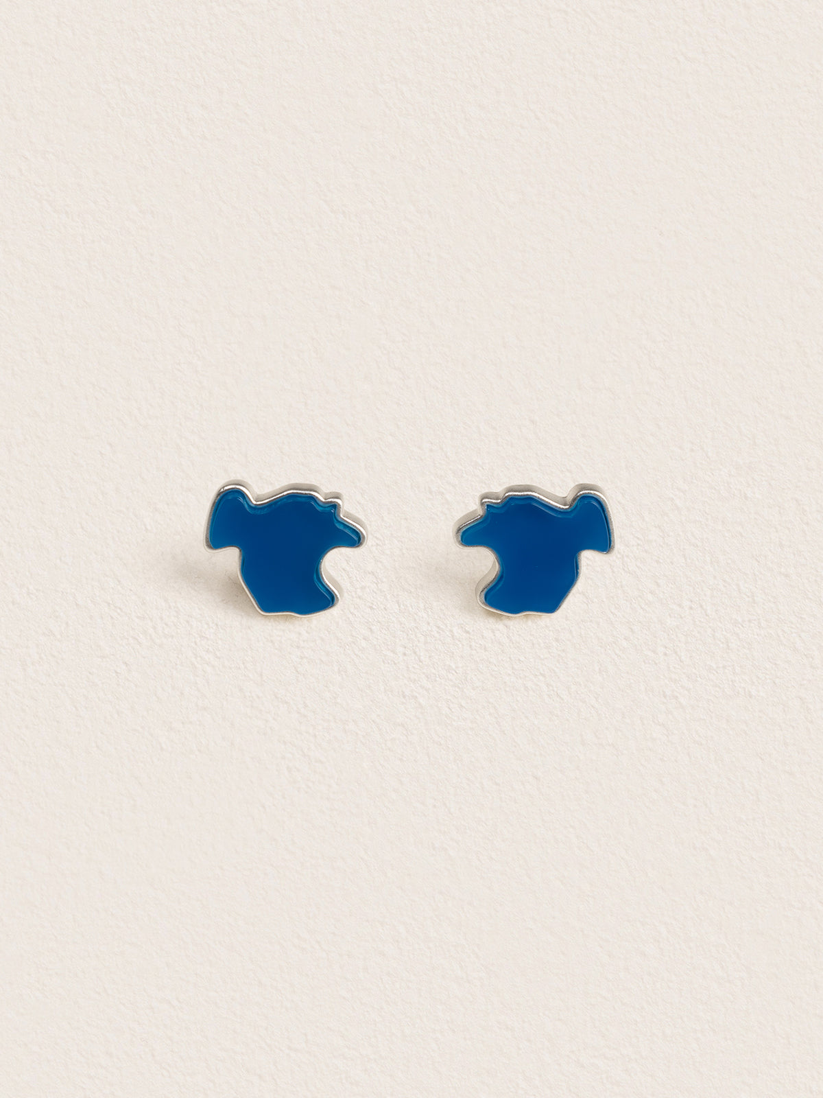 Kokonor Lake Blue Agate Stud Earrings