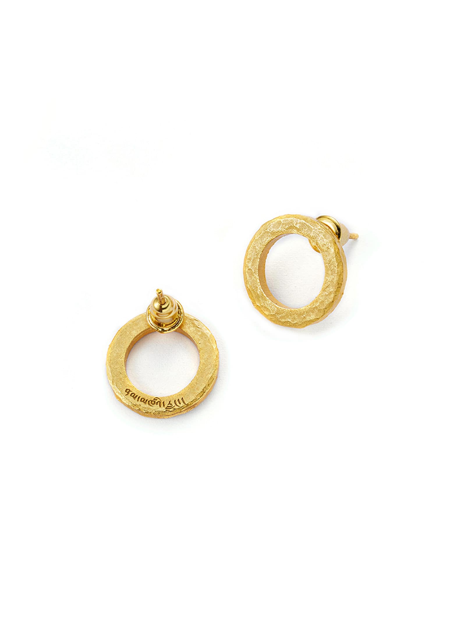 Round Earrings--Gold