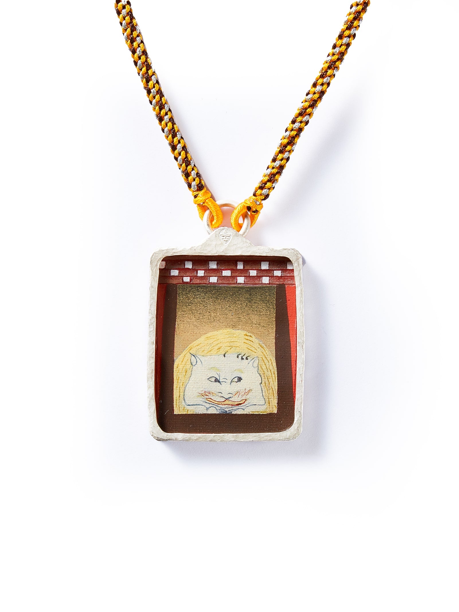 Hand Painted Necklace: Yellow Lion