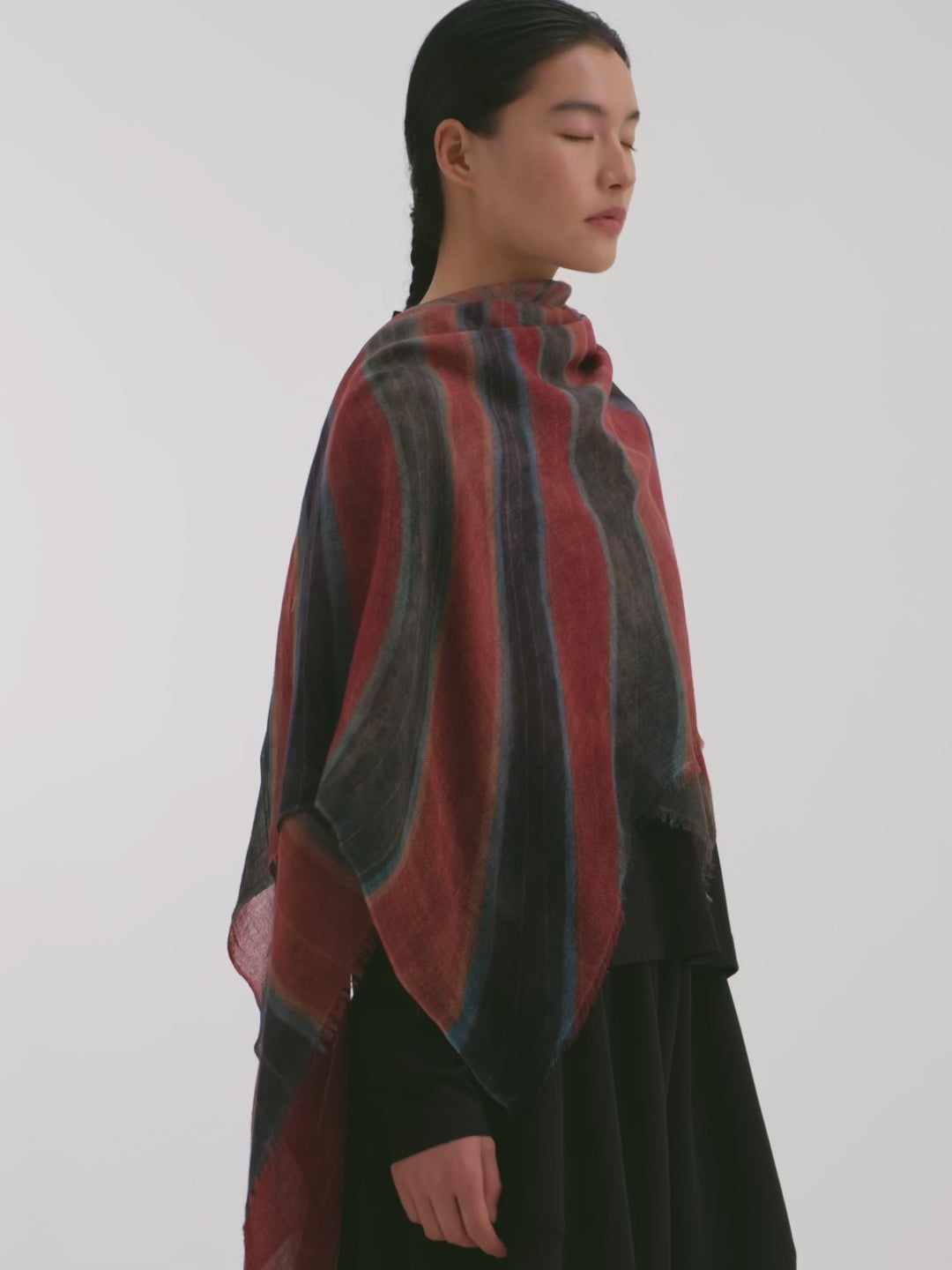 Luxurious White Yak Wool Scarf | YITSO HIMA - Handcrafted Rainbow